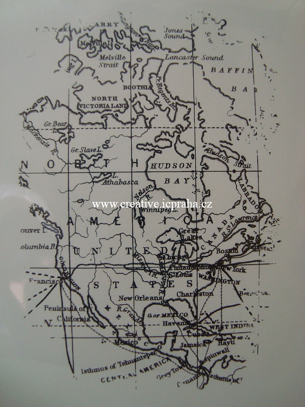 razítka Cling DD - Mapa - 9x6cm